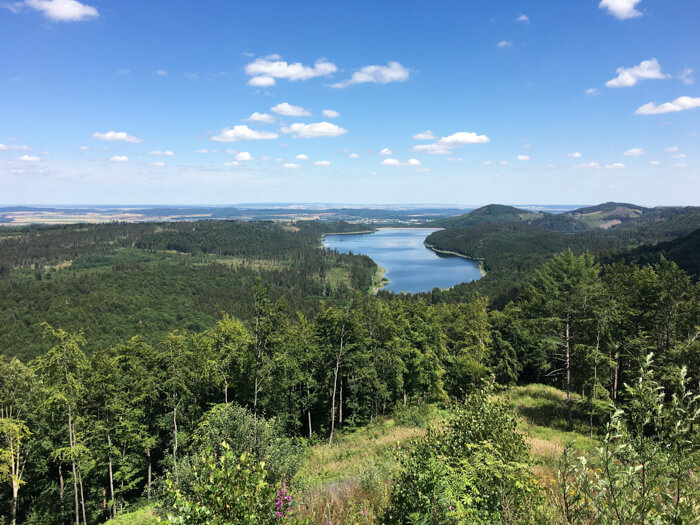 view of hahnenklee goslar granetalsperre lake altar cliff